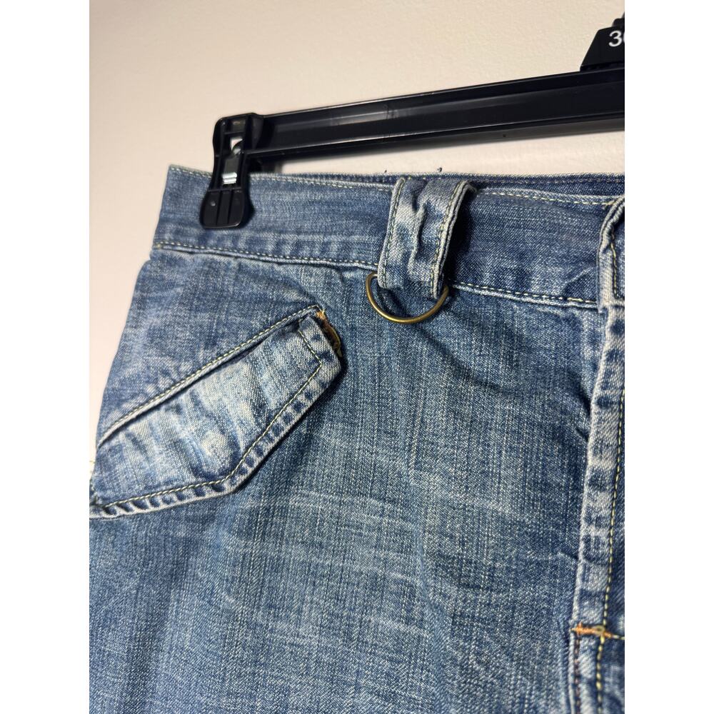 Vintage Y2K Express Mini Denim Cargo Jean Skirt Grunge Skater 8 - Picture 8 of 12